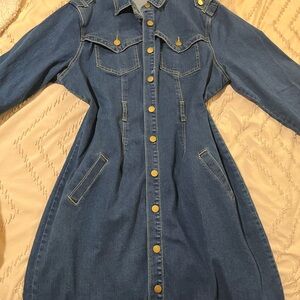Jean button up dress XXL